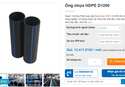 Trên website của Super Trường Phát luôn ghi rõ các thông số kỹ thuật của ống nhựa HDPE